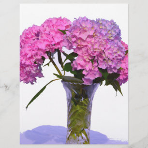 Elegante, rosa, lila Blumendörfchen Hydrangeas
