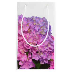 Elegante, rosa, lila Blumendörfchen Hydrangeas Kleine Geschenktüte