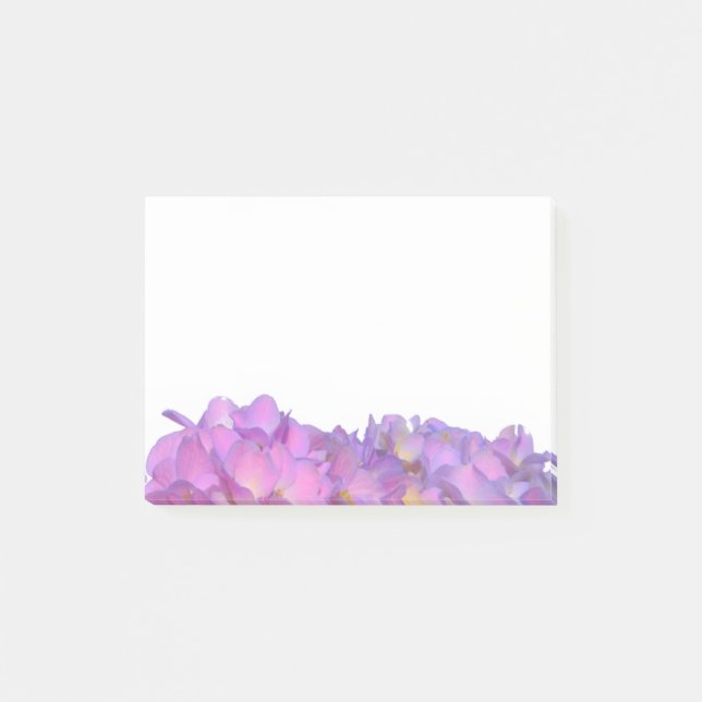Elegante, rosa, lila Blumendörfchen Hydrangeas Post-it Klebezettel (Vorderseite)