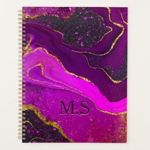 Elegante rosa lila Marmorkunst Imitate Gold Glitze Planer