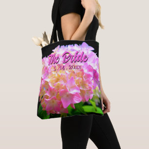 Elegante rosa lila orange Hortensien die Braut Tasche