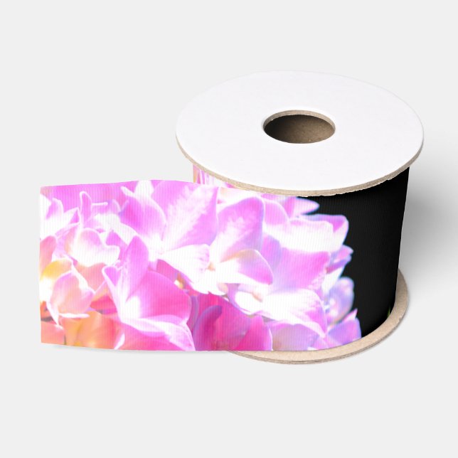 Elegante, rosa, lila orange Hydrangeas Ripsband (Spule)