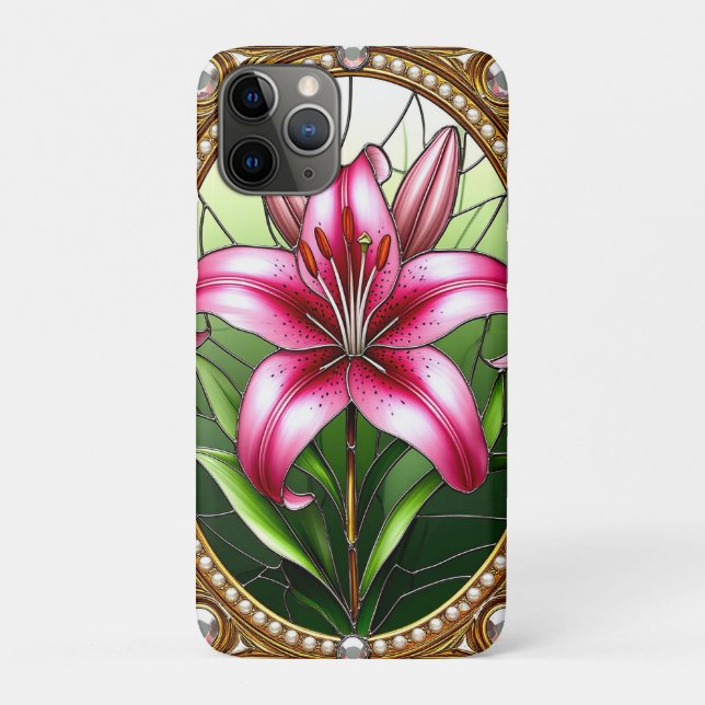 Elegante Rosa Lily Blume Case-Mate iPhone Hülle (Rückseite)