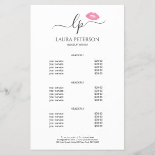 Elegante Rosa Lippen handgeschriebene Skriptkallig Flyer