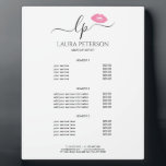 Elegante Rosa Lippen handgeschriebene Skriptkallig Fotoplatte<br><div class="desc">Schönes und modernes Design mit rosa Aquarelllippen und elegantem Kalligraphie-Schriftart. Fügen Sie einfach Ihre Initialen zwischen den Symbolen hinzu und passen Sie den Text an.</div>