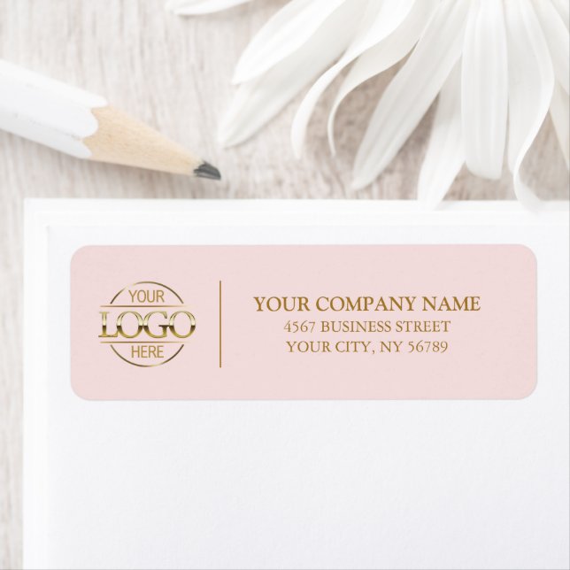 Elegante Rosa-Logo-Rücksendeadresse (Insitu)