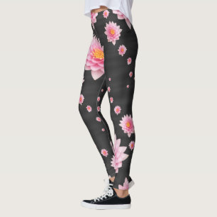 Elegante Rosa Lotus-Blume Leggings