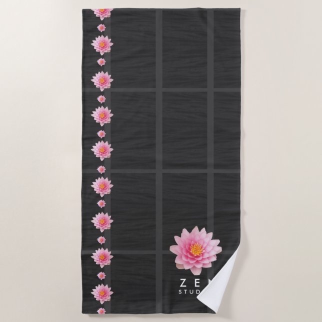 Elegante Rosa Lotus-Blume Strandtuch (Vorderseite)