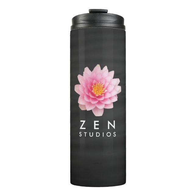 Elegante Rosa Lotus-Blume Thermosbecher (Vorderseite)
