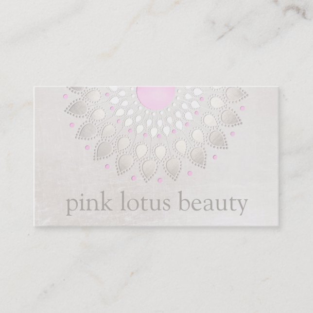 Elegante Rosa Lotus Blume Visitenkarte (Vorderseite)