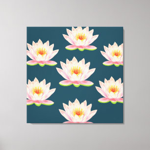 Elegante rosa Lotusblumen Leinwanddruck