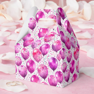 Elegante rosa Luftballon-Muster-Partygeschenkbox Geschenkschachtel