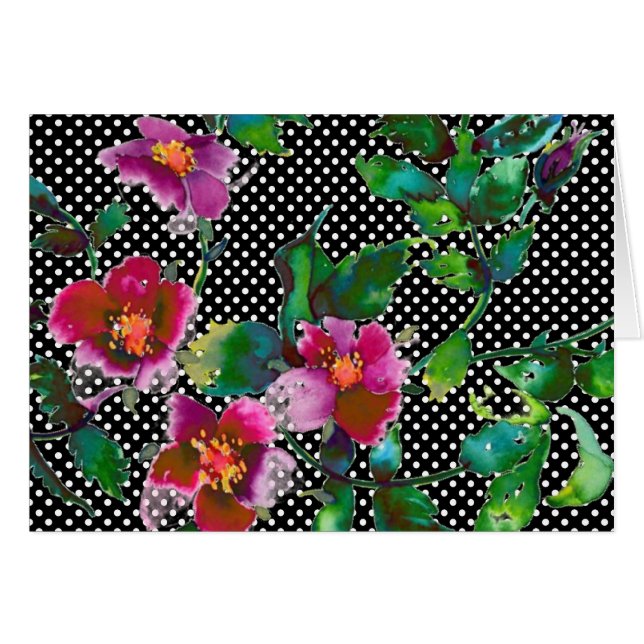Elegante rosa Magenta Aquarellblumen Rose (Vorderseite (Horizontal))