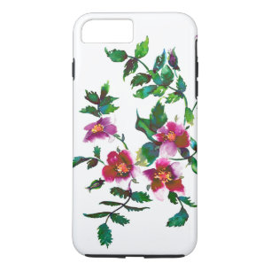 Elegante rosa magenta Aquarellfarben Rose Case-Mate iPhone Hülle