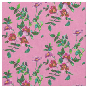 Elegante rosa magenta Aquarellfarben Rose Stoff