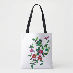 Elegante rosa magenta Aquarellfarben Rose Tasche