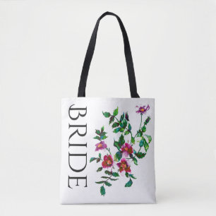 Elegante rosa magenta Aquarellfarben Rose Tasche