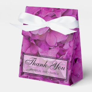 Elegante rosa-magenta-farbene Hortensien Rosen  Geschenkschachtel