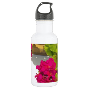 Elegante rosa magenta rote Blüten Blumen Trinkflasche