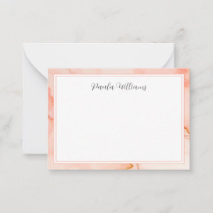 Elegante rosa Marmor Schrift Mitteilungskarte