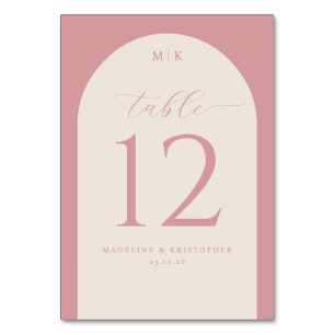 Elegante rosa minimalist Tischnummer
