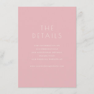 Elegante rosa minimalistische Details Begleitkarte