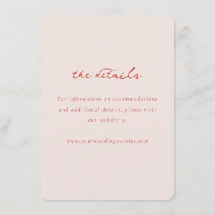Elegante Rosa Minimalistische Details Begleitkarte
