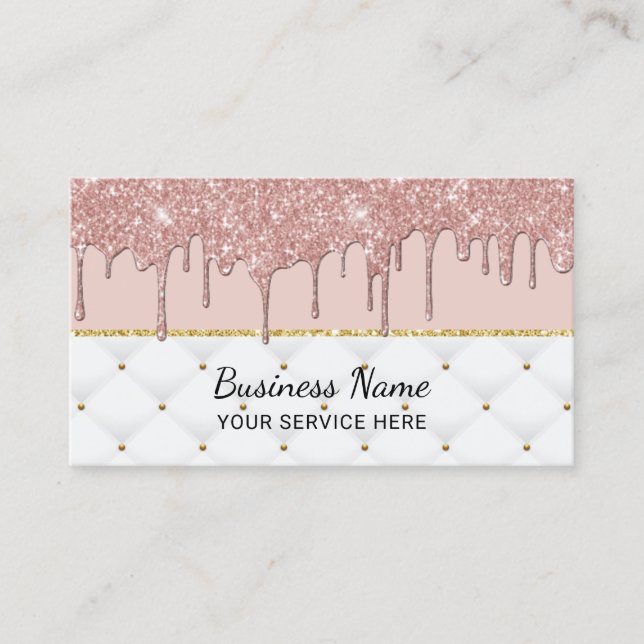 Elegante Rosa Moderne Rose Gold Tropfen Visitenkarte (Vorderseite)