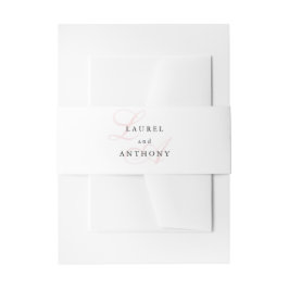 Elegante Rosa Monogramm Einladung zur Hochzeit Einladungsbanderole