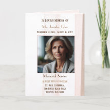 Elegante rosa Obituary Bereavement Service Program