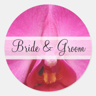 Elegante rosa Orchid Wedding Stickers