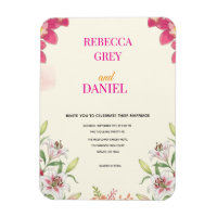 Elegante rosa Orchideen- und Lilien-Blumen-Einladu