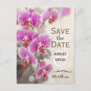 Elegante rosa Orchideenblüten Save-the-Date-Karte Ankündigungspostkarte