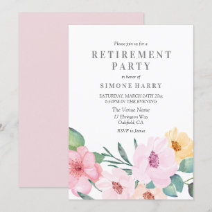 Elegante, rosa Party Einladung der Blumenruhestätt