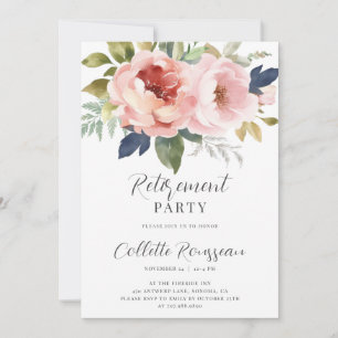 Elegante, rosa Party Einladung der Blumenruhestätt