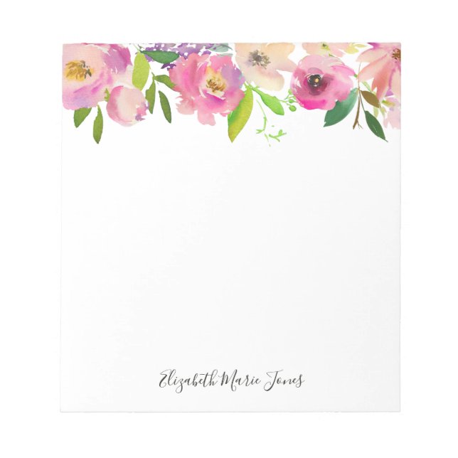 Elegante Rosa Pastellfarben Notizblock (Vorderseite)