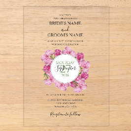 Elegante Rosa Peonies Hochzeiten Einladungen