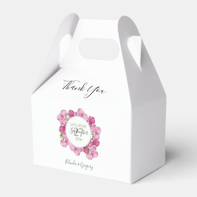 Elegante Rosa Peonies Wedding Geschenkschachtel (Vorderseite)