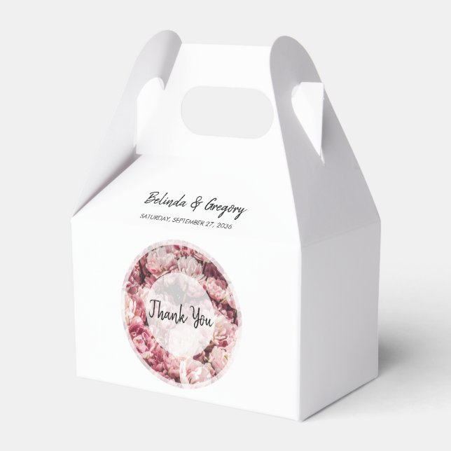 Elegante Rosa Peonies Wedding Geschenkschachtel (Vorderseite)