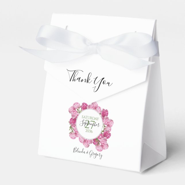 Elegante Rosa Peonies Wedding Geschenkschachtel (Vorderseite)