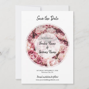 Elegante, rosa Peonies Wedding speichern das Datum Save The Date