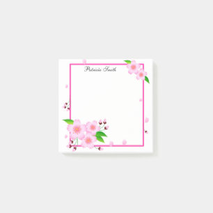 Elegante Rosa Peony Blume Personalisiert Post-it Klebezettel
