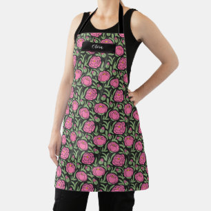 Elegante Rosa Peony Blume Personalisiert Schürze