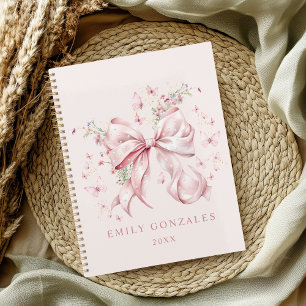Elegante Rosa Perlen Coquette Personalisiert Planer