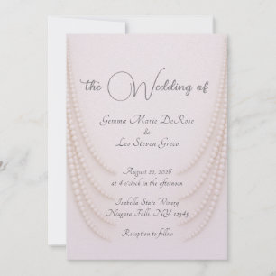 Elegante rosa Perlen Hochzeitseinladung Einladung