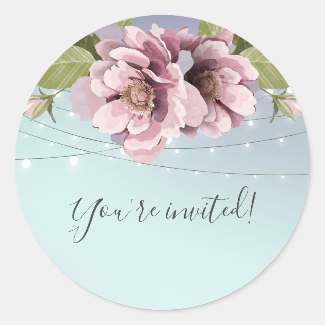 Elegante, rosa Pfannkuchen, Saitenleuchten Sie sin Runder Aufkleber (Vorderseite)