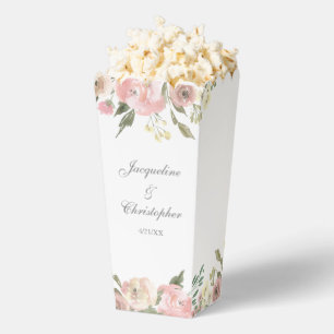 Elegante rosa Pfingstrose Blumen Hochzeit Popcorn Geschenkschachtel