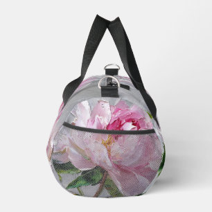 Elegante rosa Pfingstrose Dicke Impasto-Ölgemälde Duffle Bag