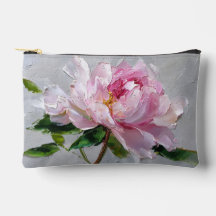 Elegante rosa Pfingstrose Dicke Impasto-Ölgemälde