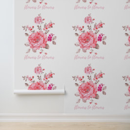 Elegante rosa Pfingstrose Textur Vinyl Floral Tapete